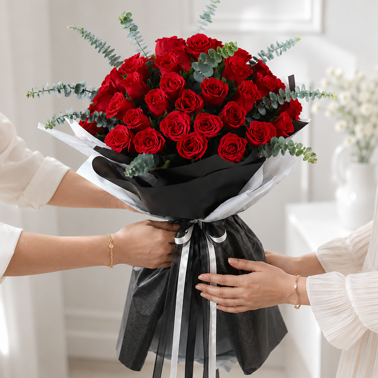 40 Red Roses in Elegant Wrap