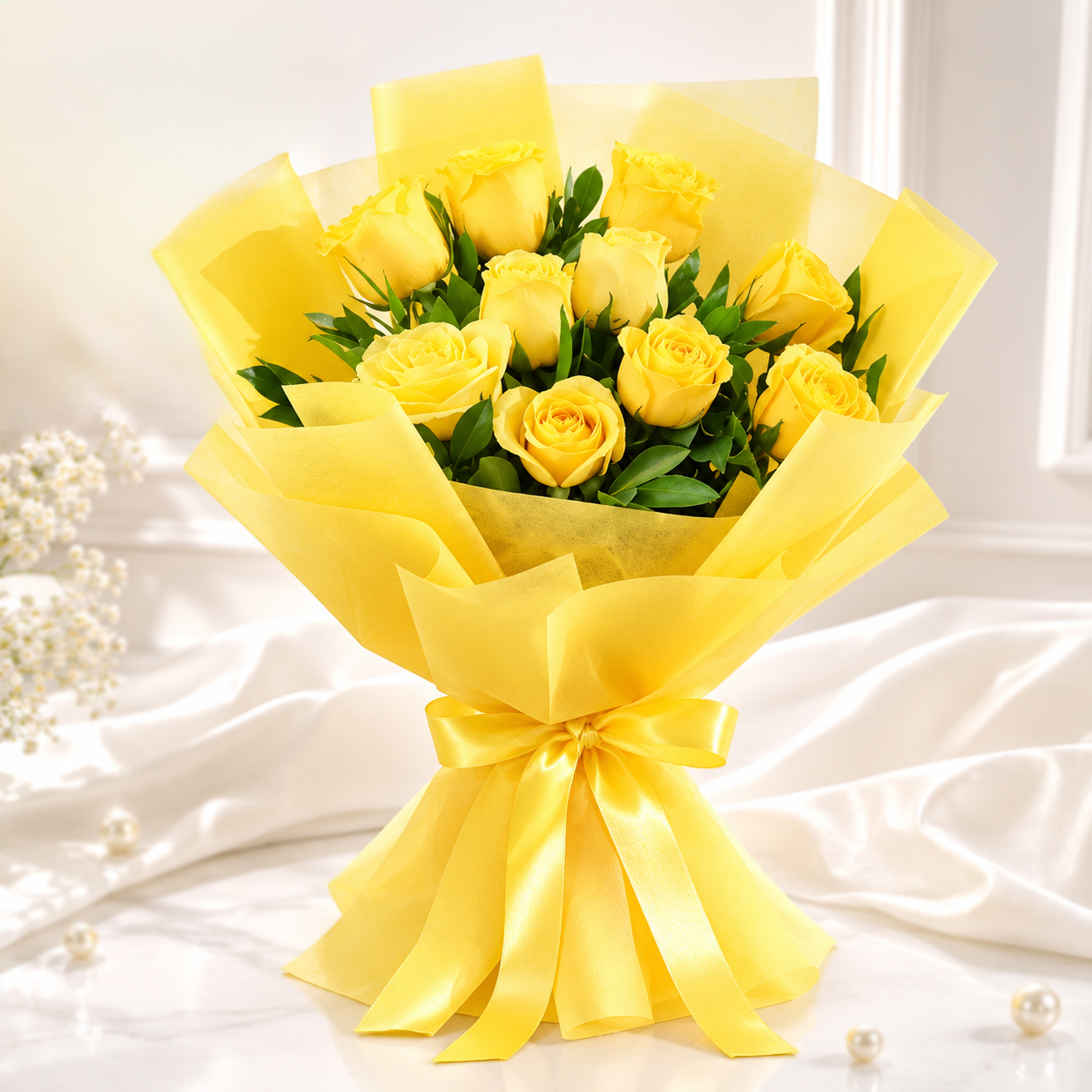 Bright Yellow Rose Bouquet
