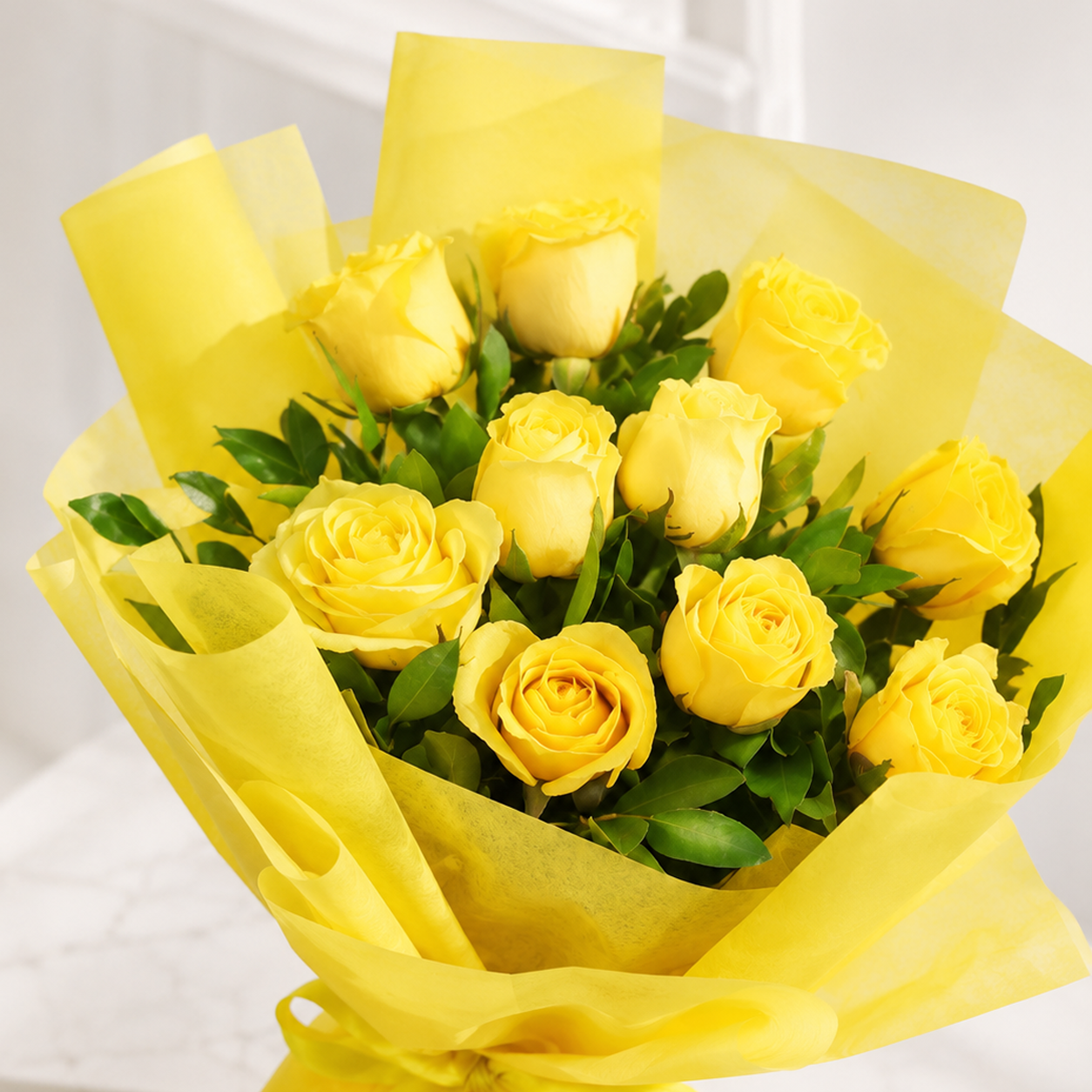Bright Yellow Rose Bouquet