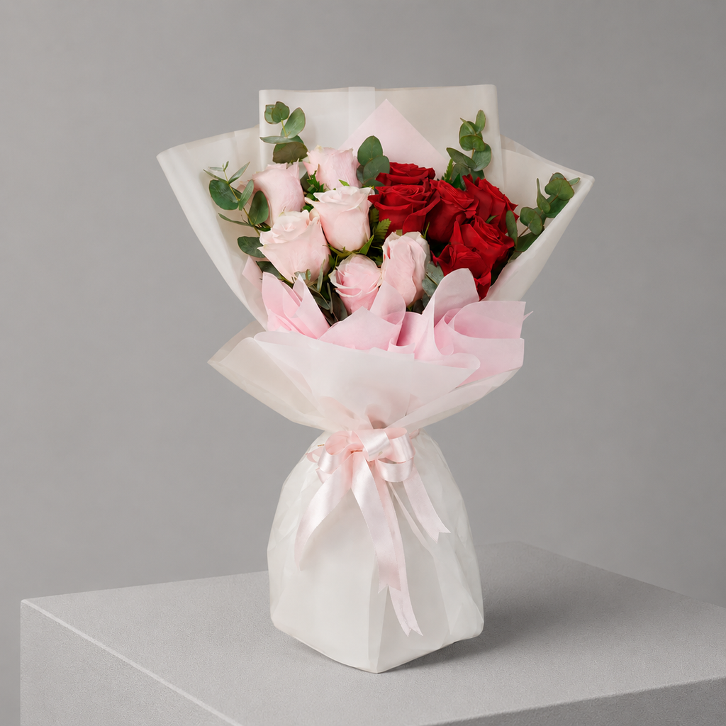 Classy Pink & Red Rose Bouquet