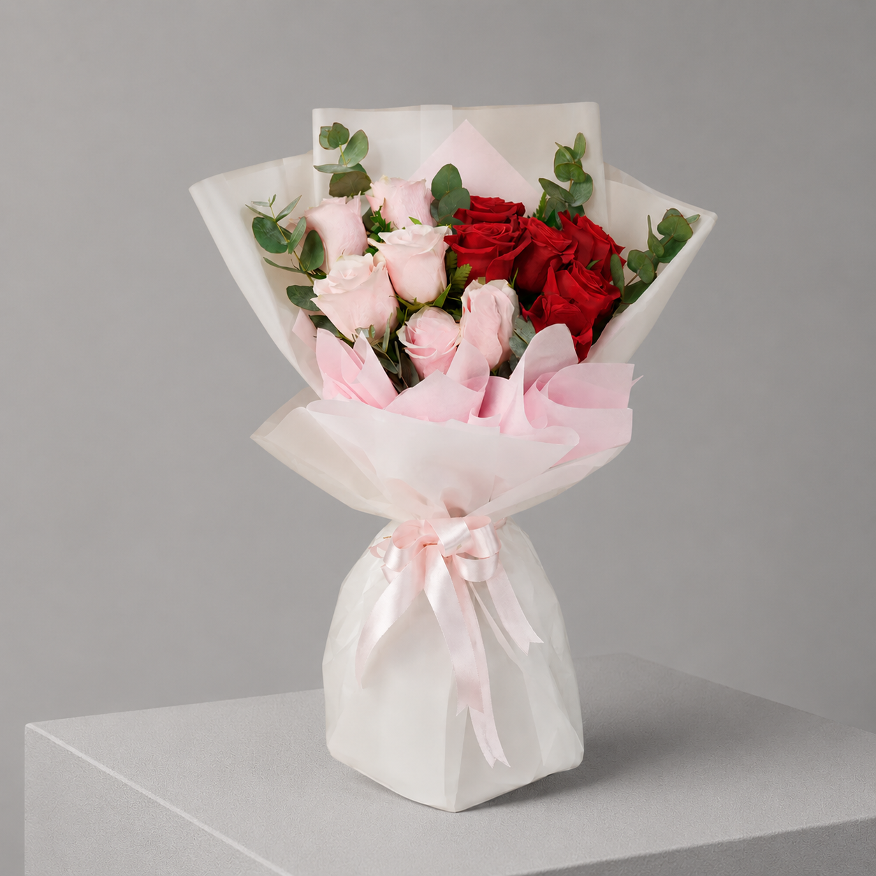 Classy Pink & Red Rose Bouquet