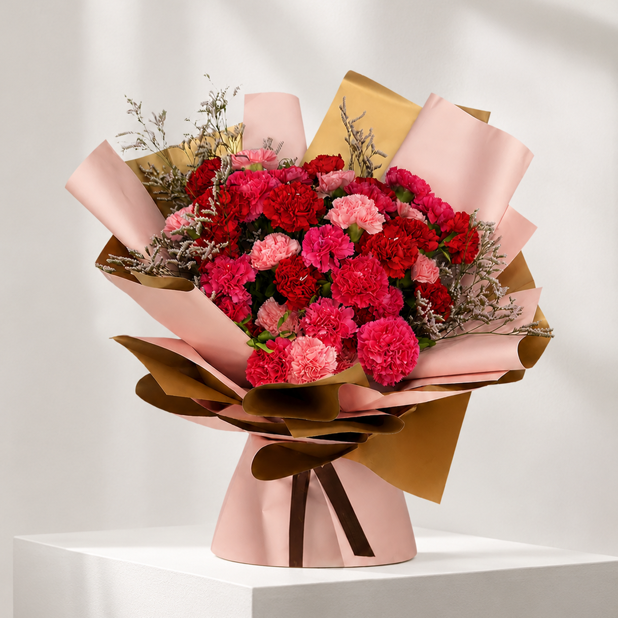 Carnation Crush – Red & Pink Vibes Bouquet