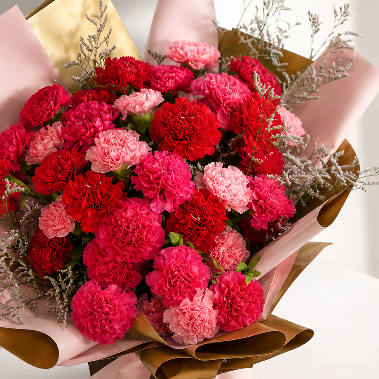 Carnation Crush – Red & Pink Vibes Bouquet