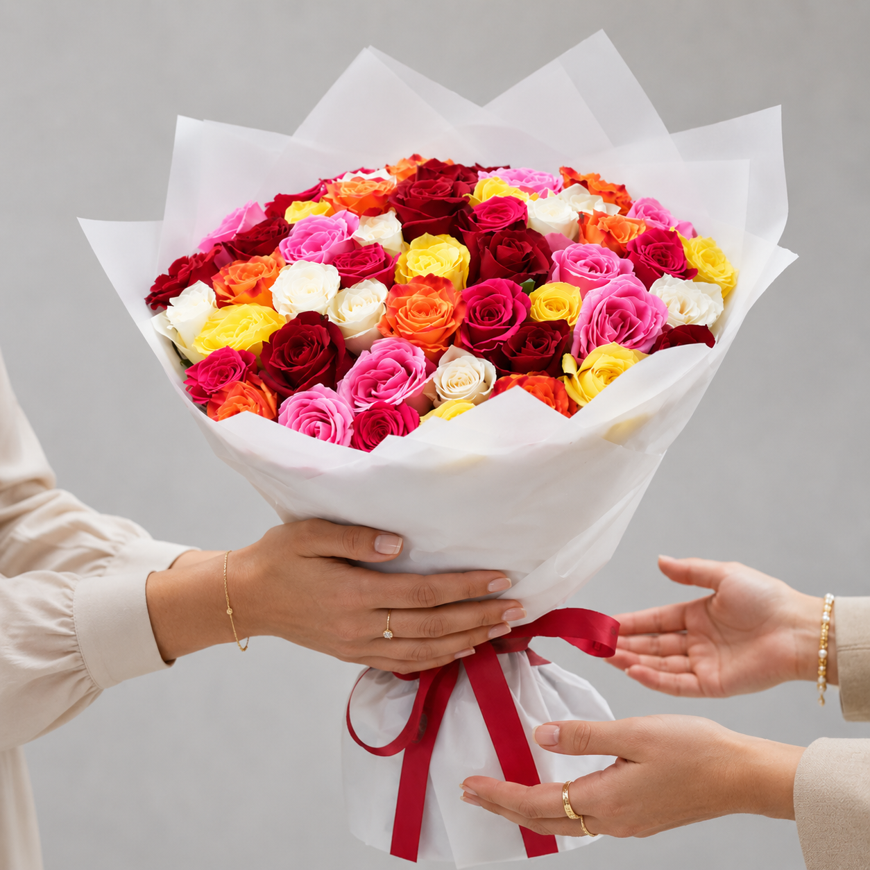 Dreamy Gradient Roses - 51 Stems