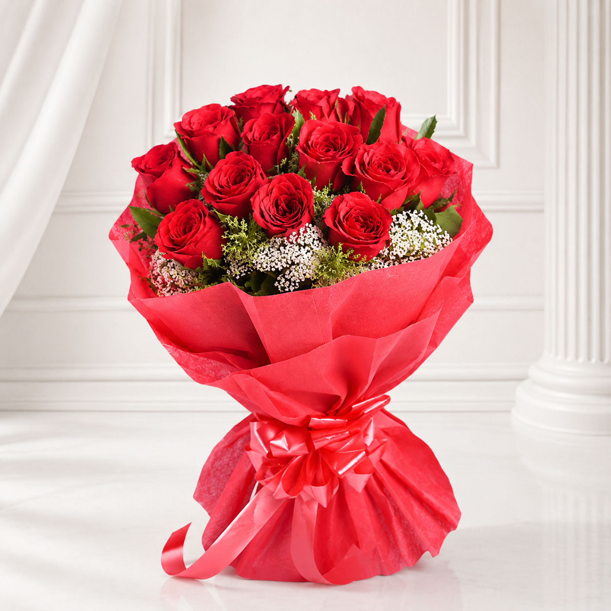 Exquisite 12 Red Roses Bouquet