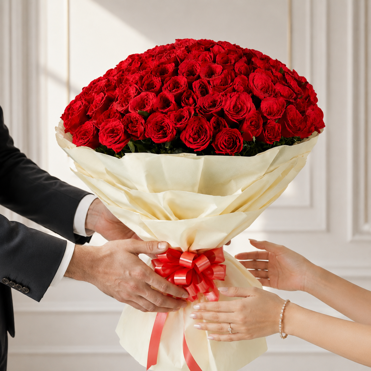 Luxurious 100 Red Rose Bouquet