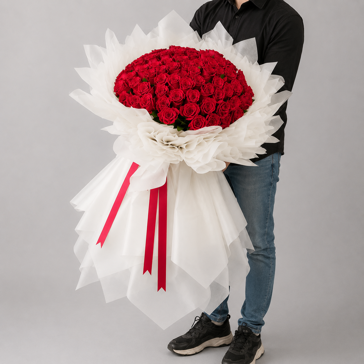Large Red Rose Floral Arrangement
