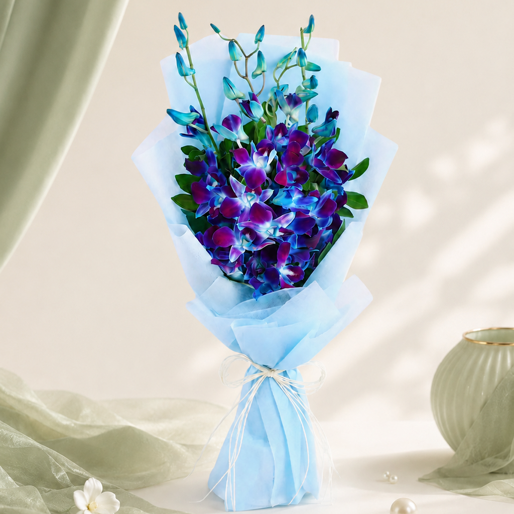 Elegant Blue Orchid Bouquet