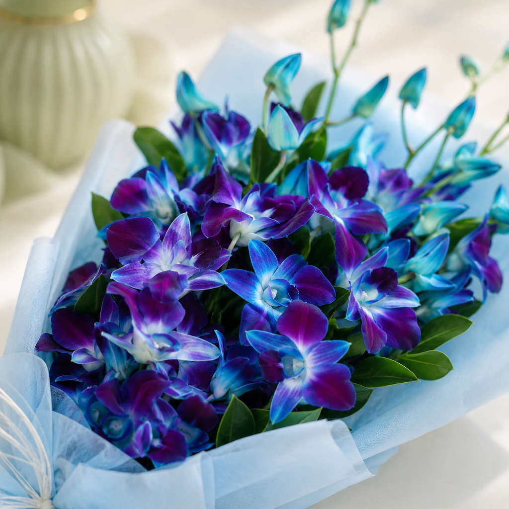Elegant Blue Orchid Bouquet