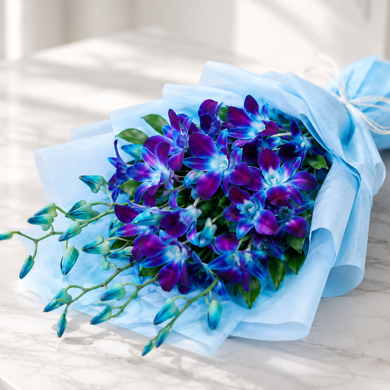 Elegant Blue Orchid Bouquet