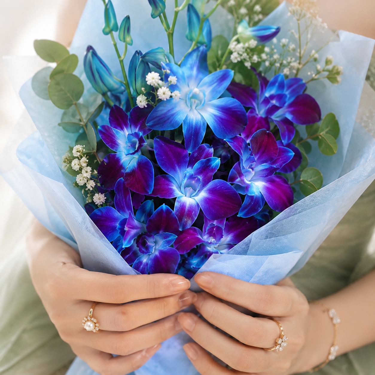 Elegant Blue Orchid Bouquet