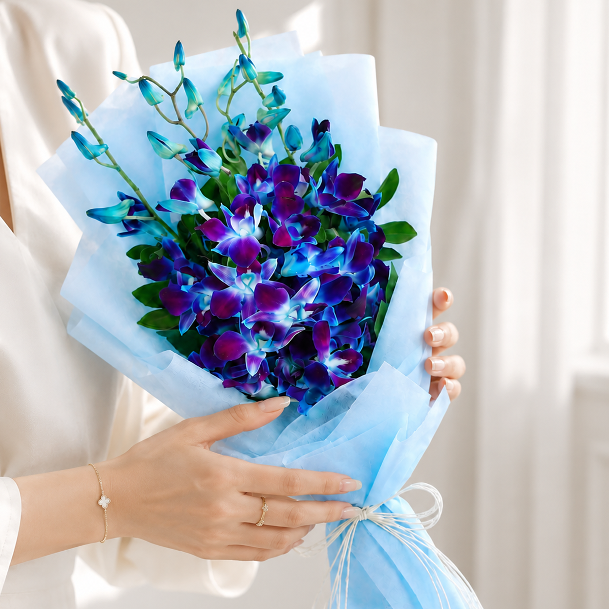 Elegant Blue Orchid Bouquet