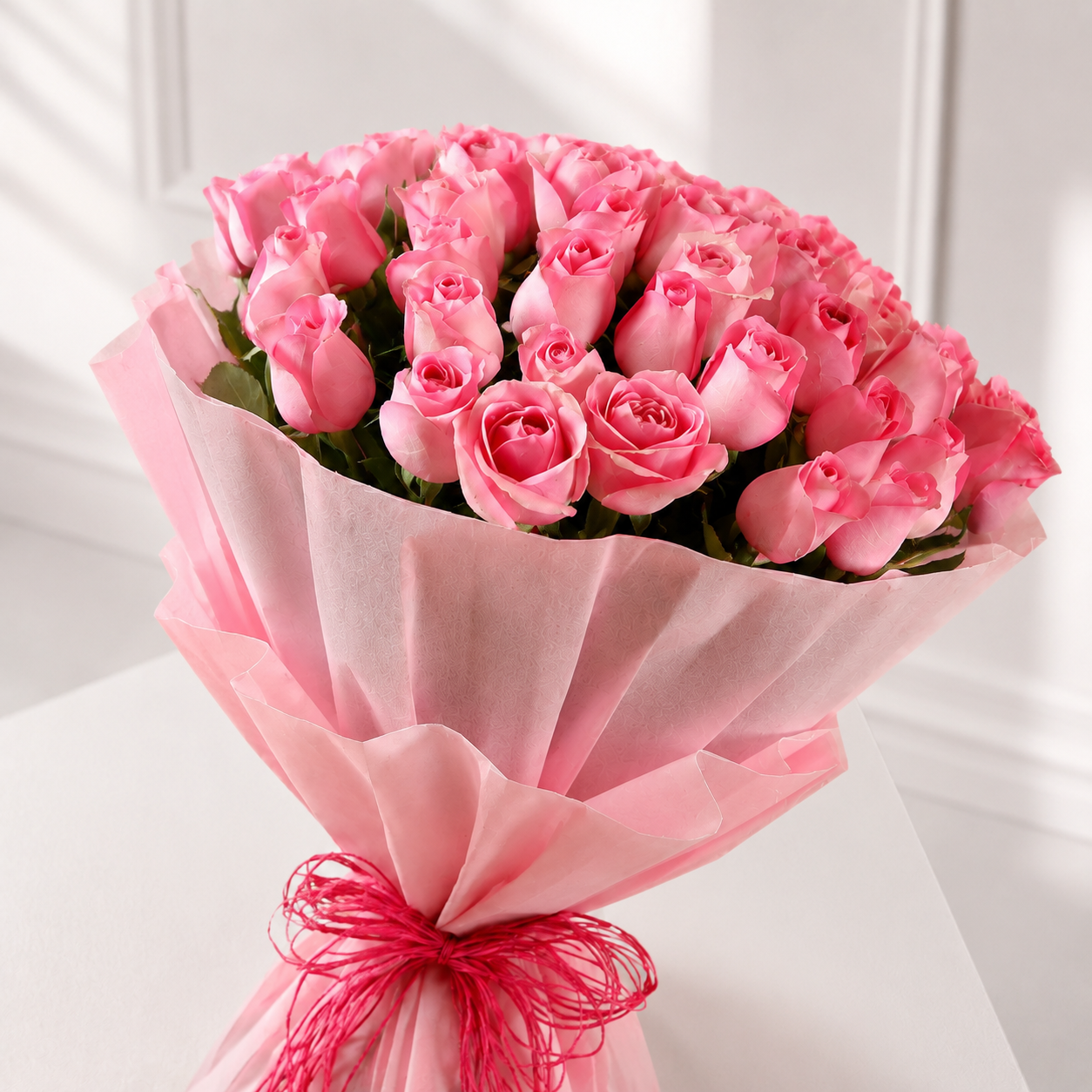 Pink Rose Bouquet - 50 Stems