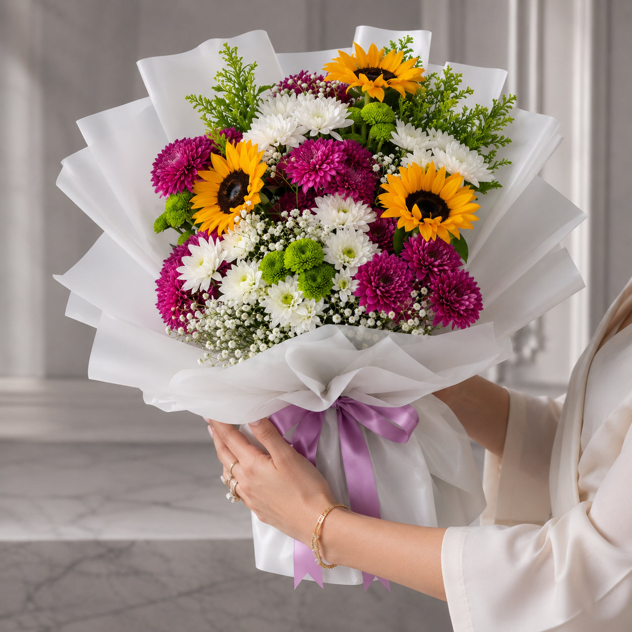 Pure Happiness Flower Bouquet