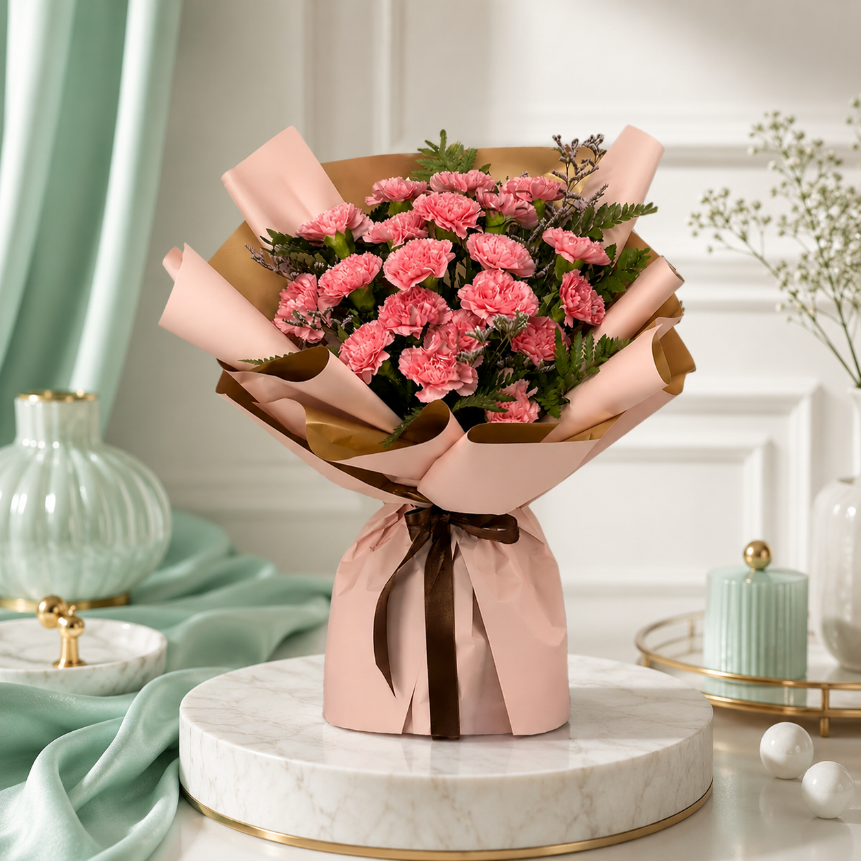 Pink Carnations Bouquet