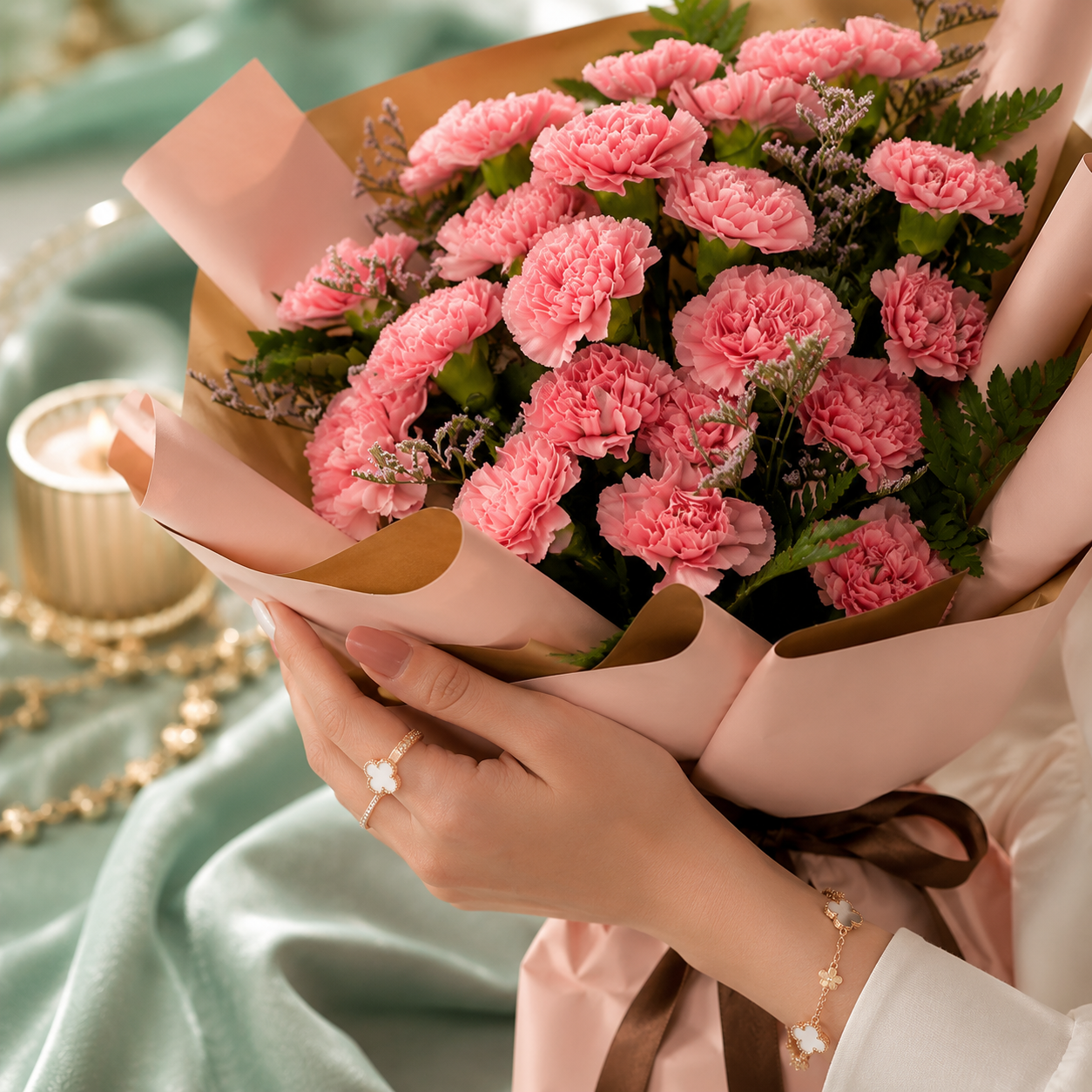 Pink Carnations Bouquet