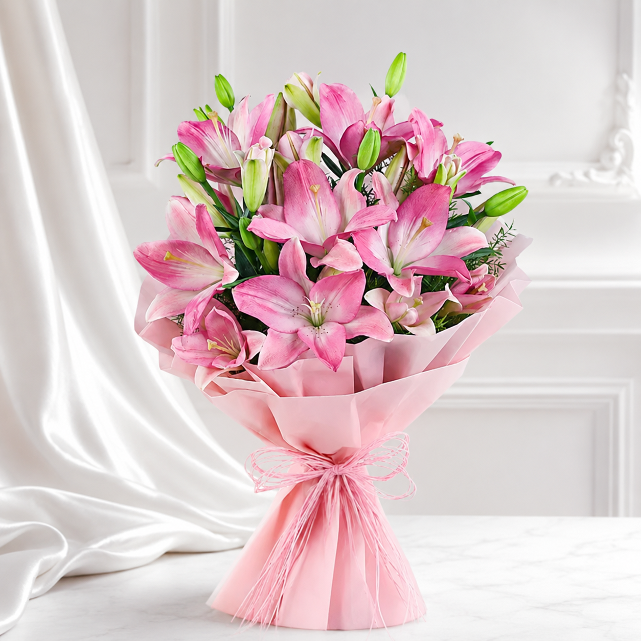 Pink Lily Bouquet for Celebrations