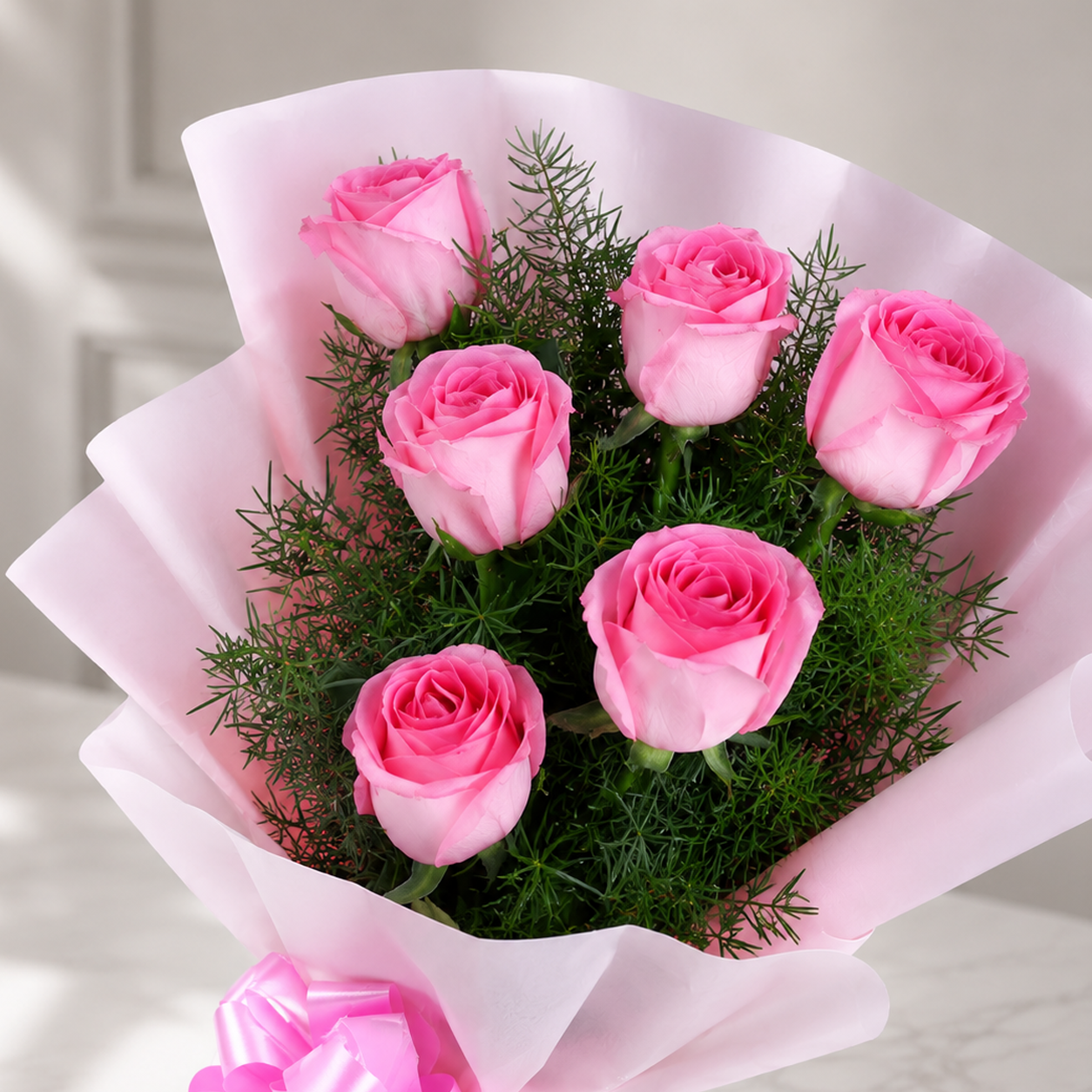 Pink Rose Bouquet – 6 stems