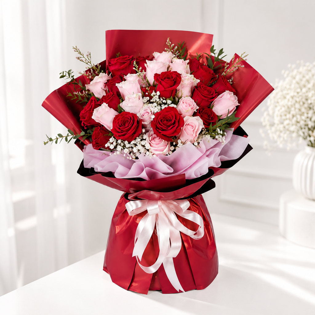 Pink & Red Rose Delight