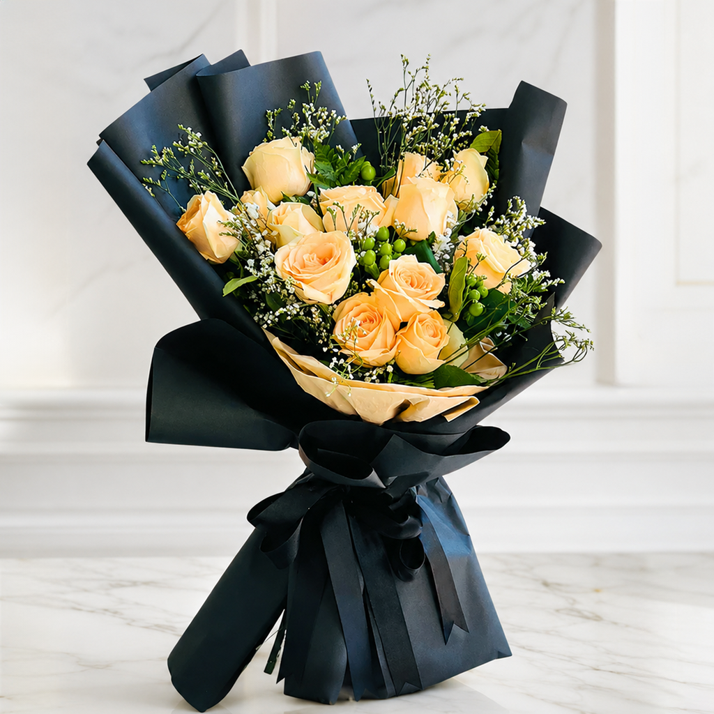 Peach Rose Bouquet
