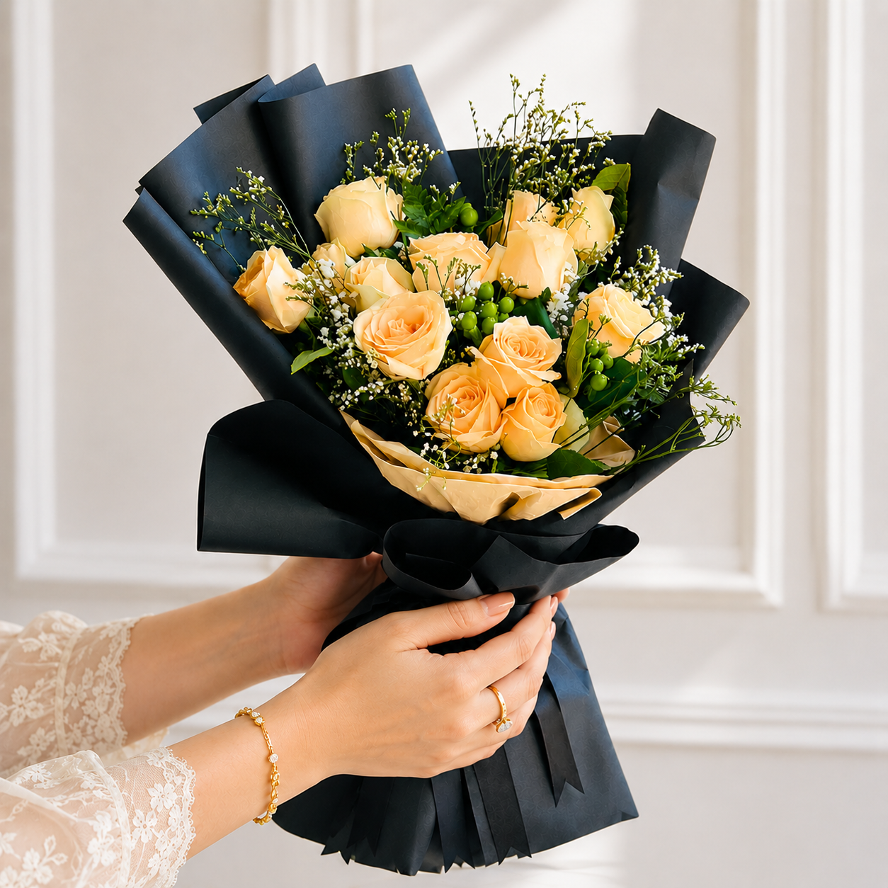 Peach Rose Bouquet