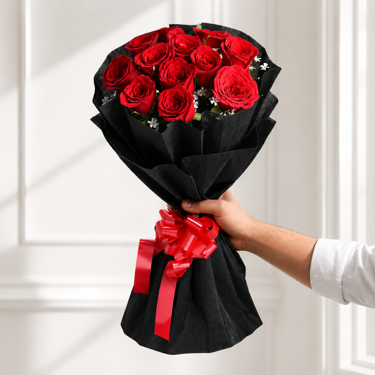 Romantic 12 Red Rose Bouquet