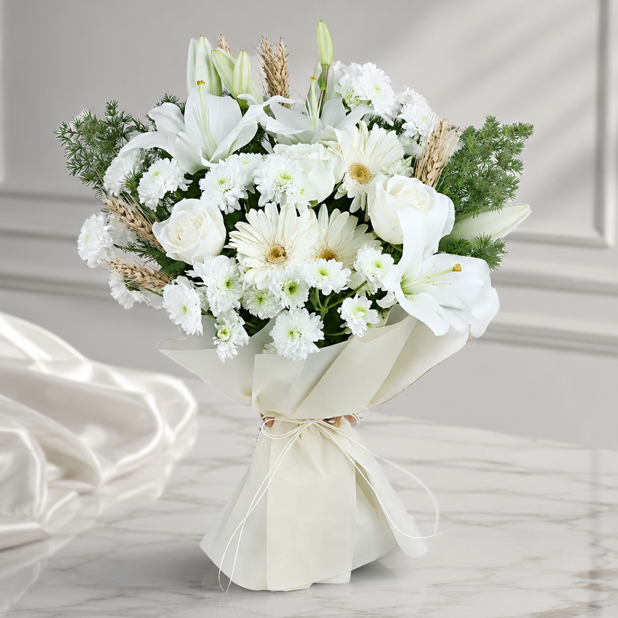 Royal White Lily & Rose Bouquet