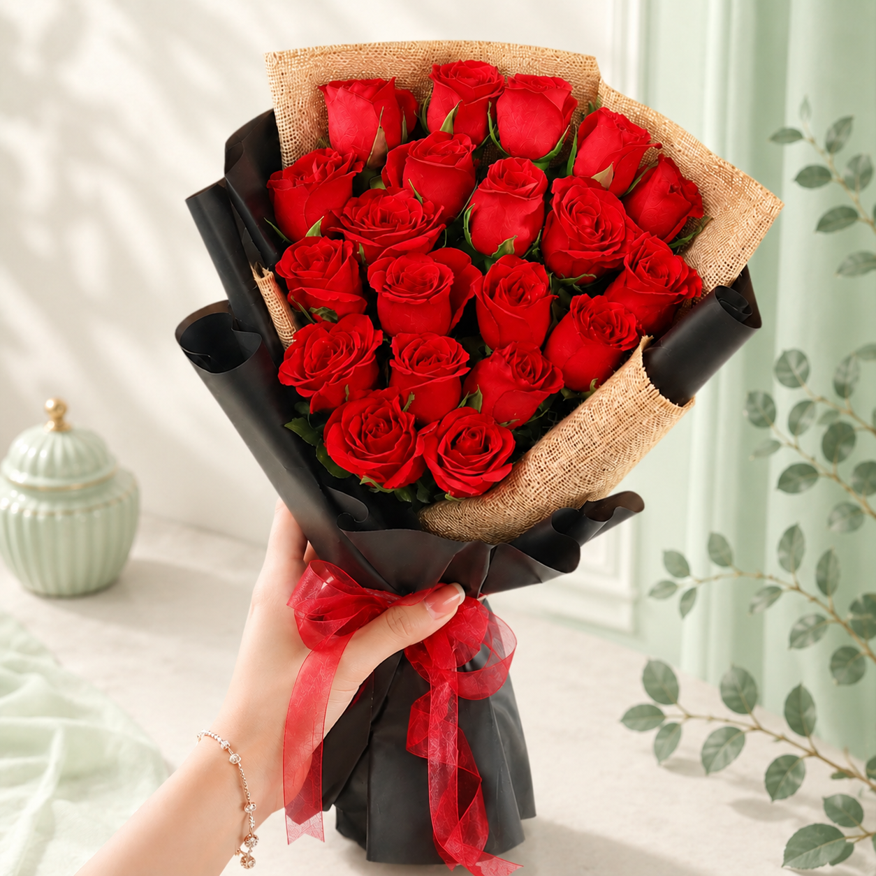Red Rose Bouquet - 20 Stems