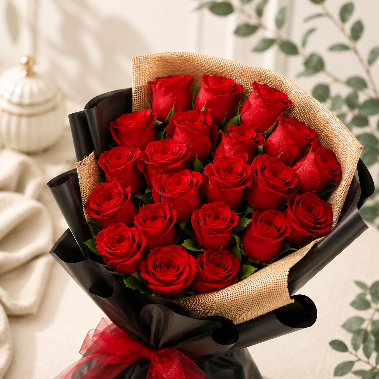 Red Rose Bouquet - 20 Stems