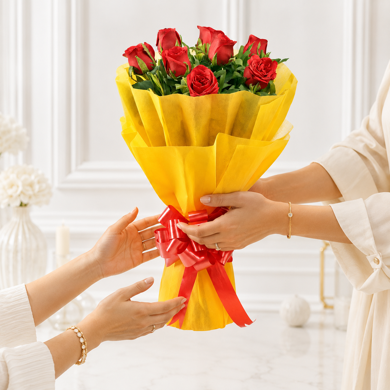 Red Rose Bouquet - 8 stems