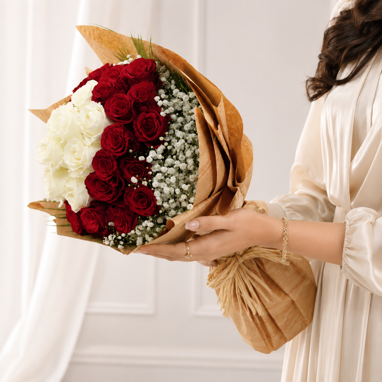 Red & white Rose Bouquet