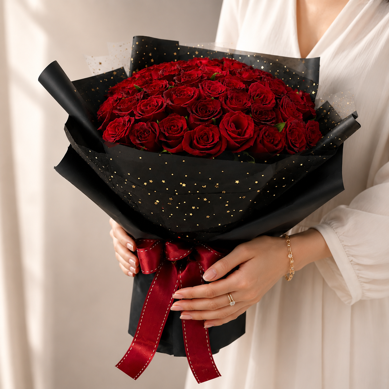 Starry Red Roses Bouquet