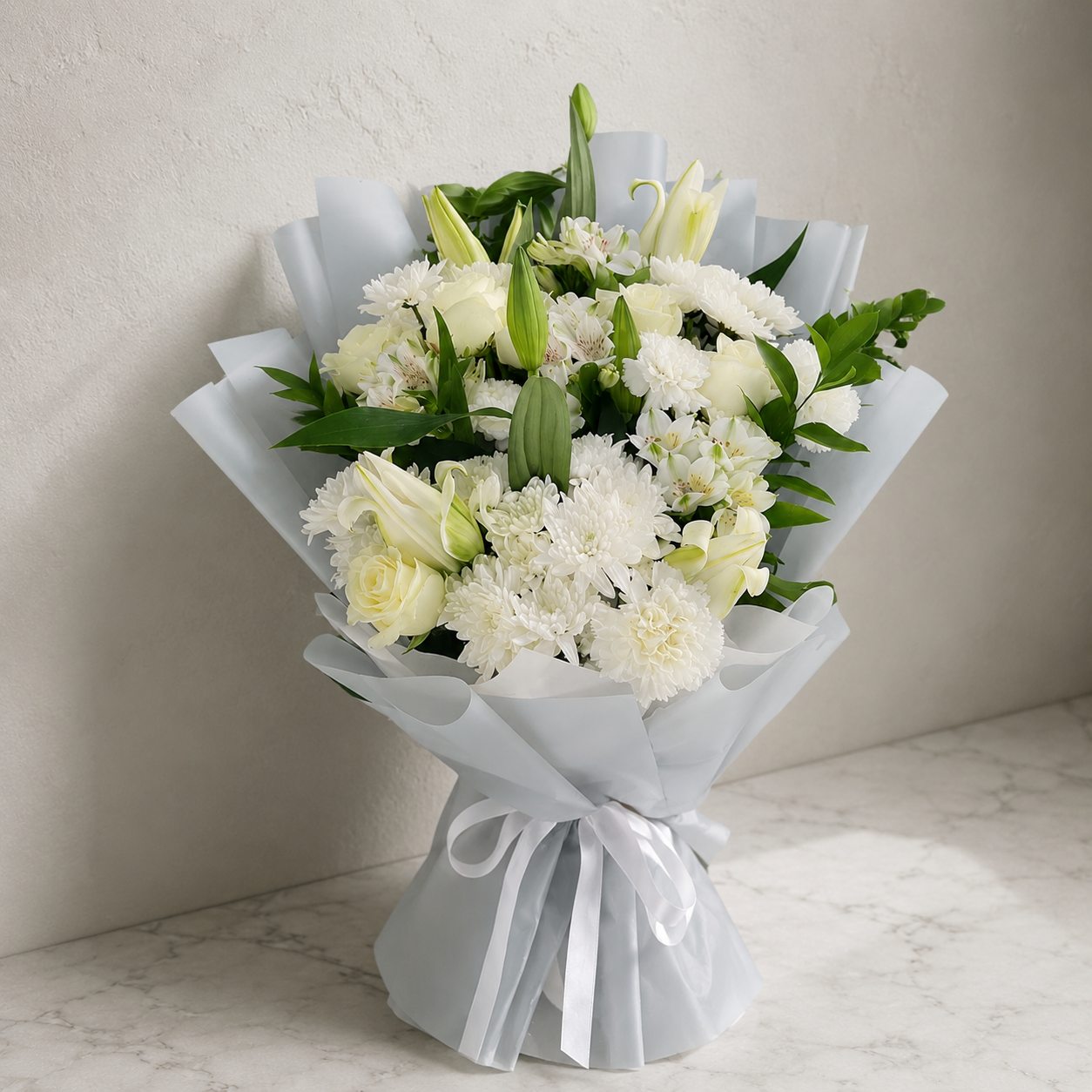 Serenity White Flowers Arrangement