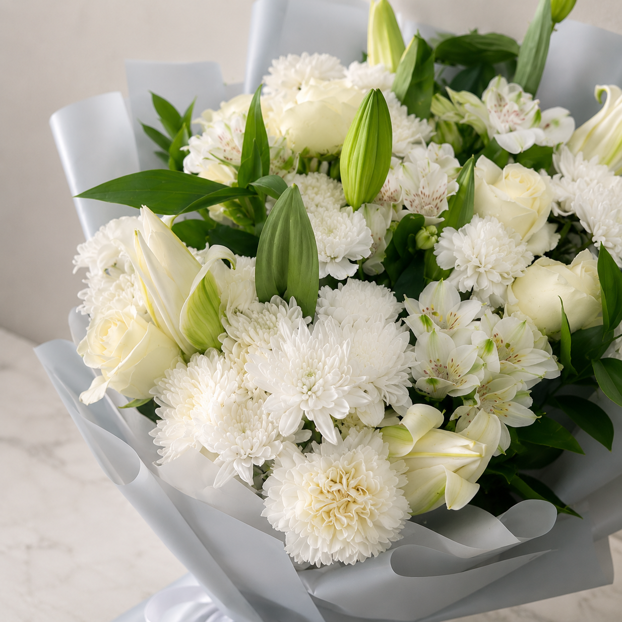 Serenity White Flowers Arrangement