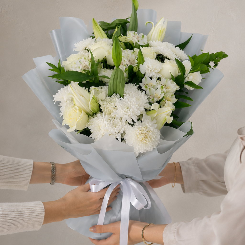 Serenity White Flowers Arrangement