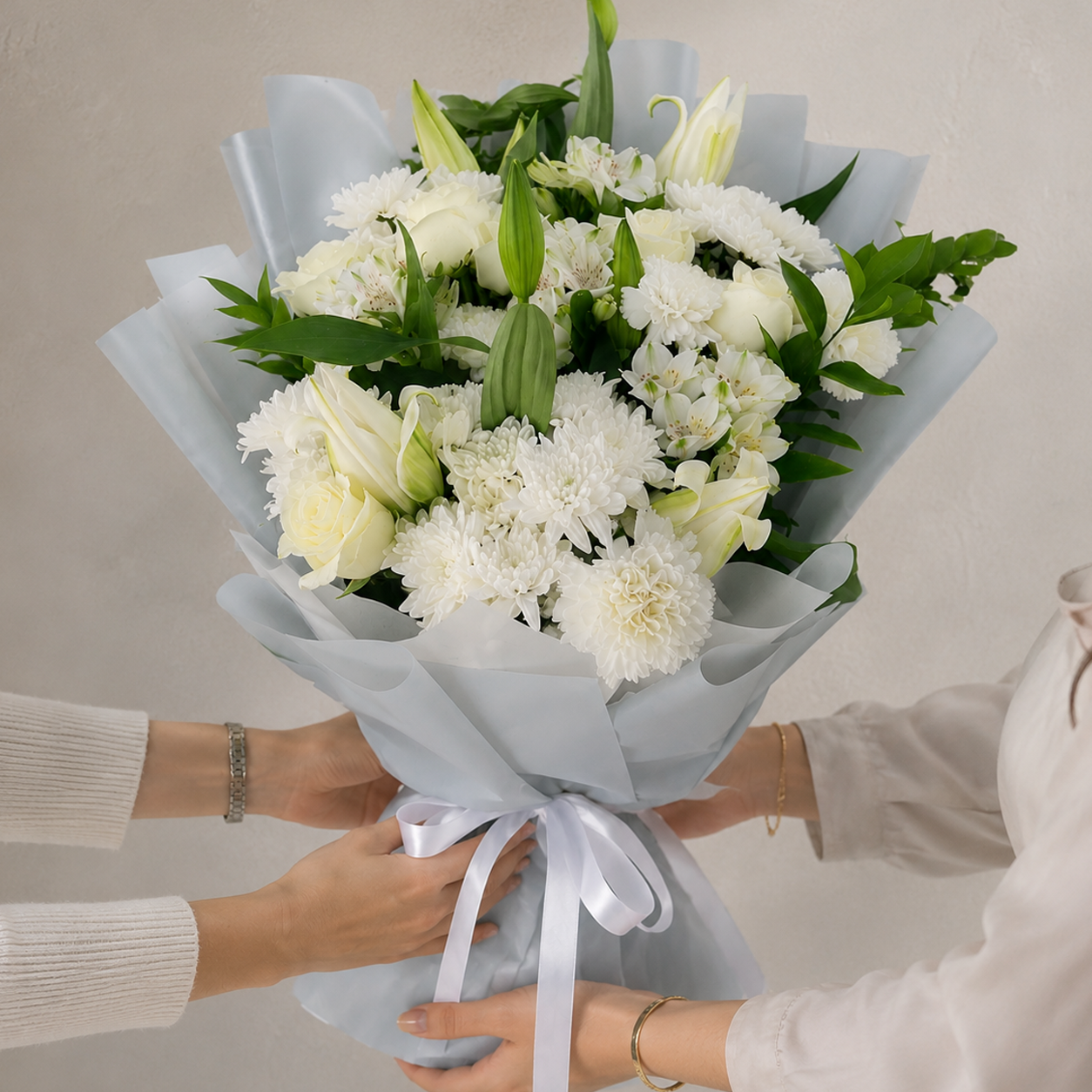 Serenity White Flowers Arrangement