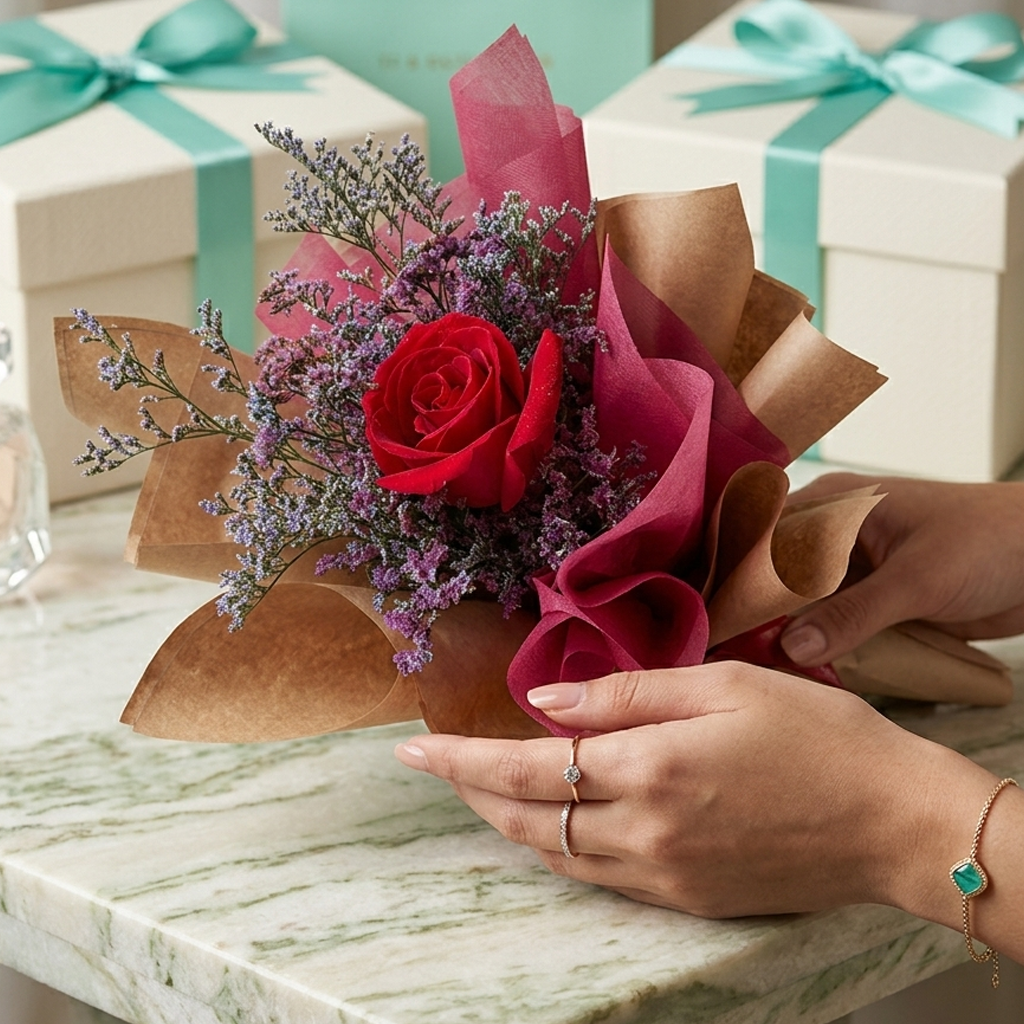 Single Classy Red Rose for Your Love