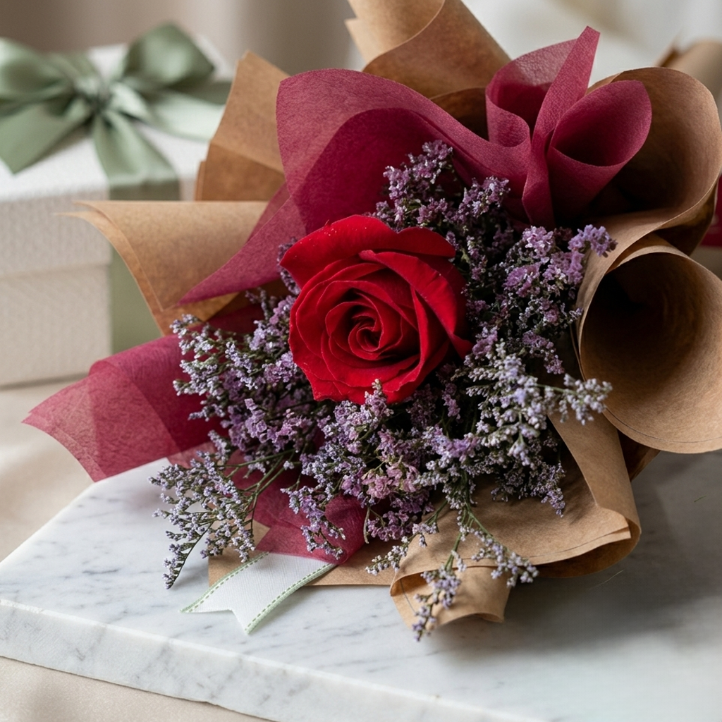 Single Classy Red Rose for Your Love
