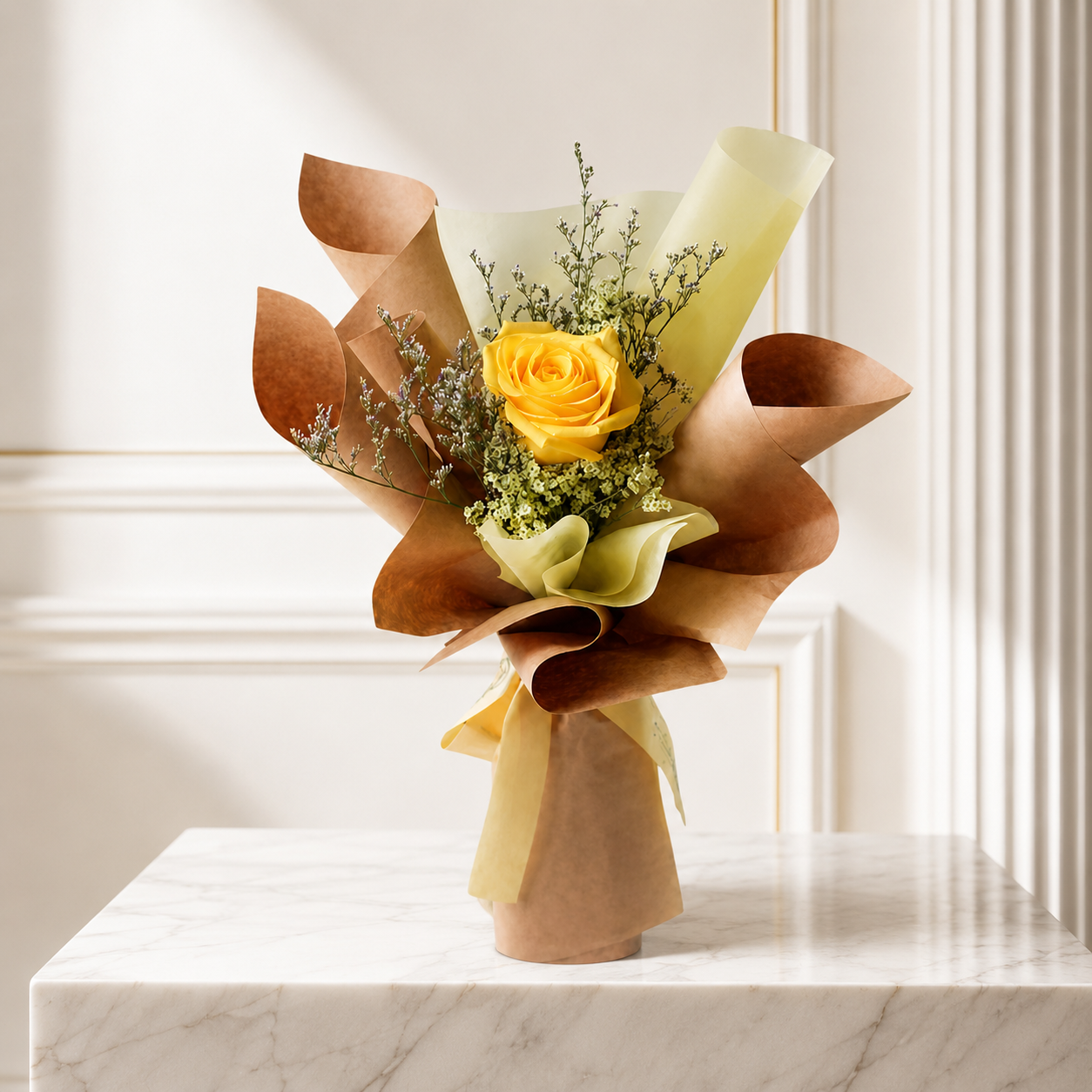 Single Yellow Rose Bouquet