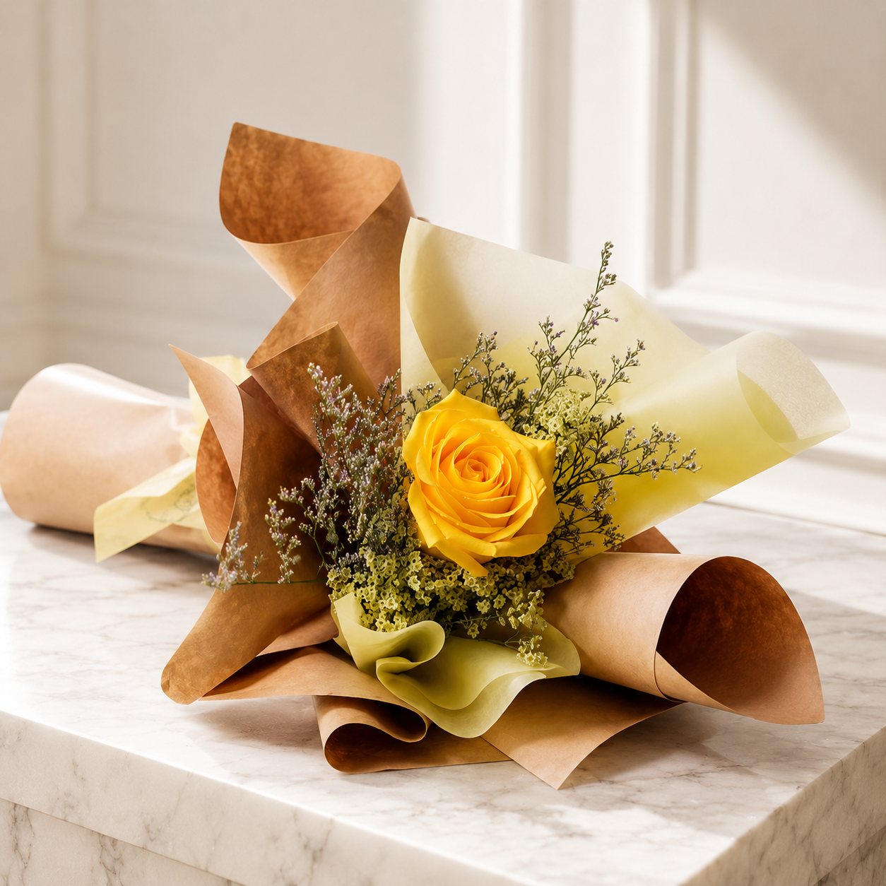 Single Yellow Rose Bouquet