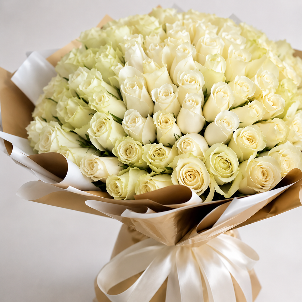 Timeless Elegance 100 White Roses