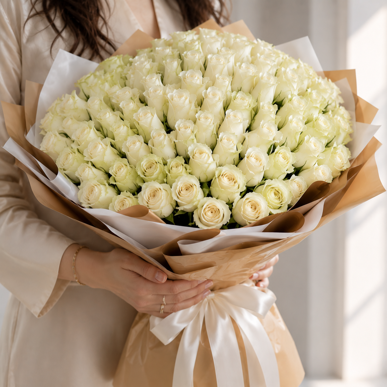 Timeless Elegance 100 White Roses