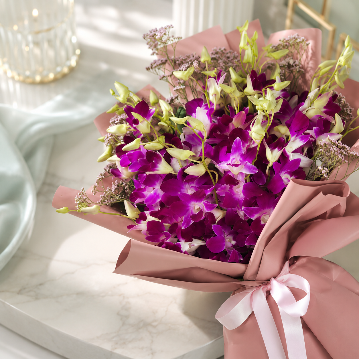 Timeless Purple Orchid Memory Bouquet
