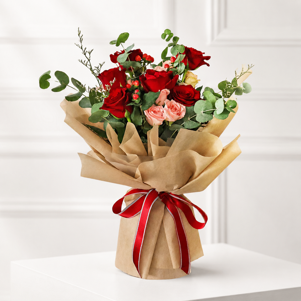 Top Secret Red Roses & Baby Pink Roses Bouquet