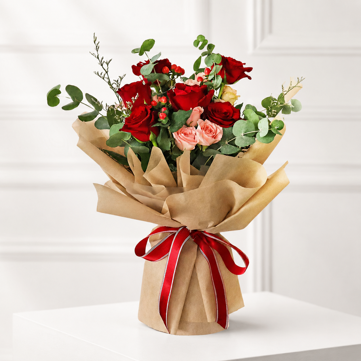 Top Secret Red Roses & Baby Pink Roses Bouquet