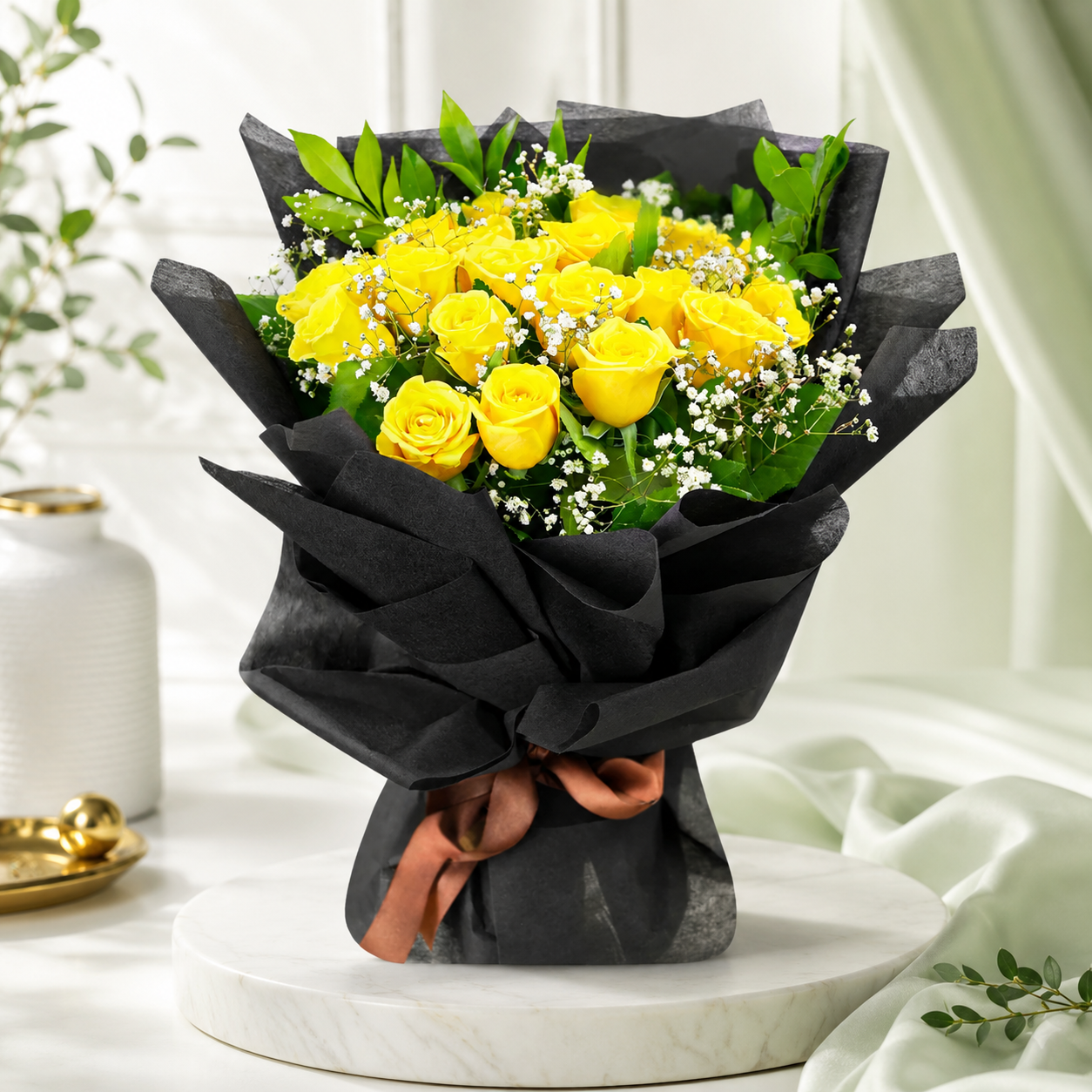 25 Yellow Roses Bouquet – Joyful Moments