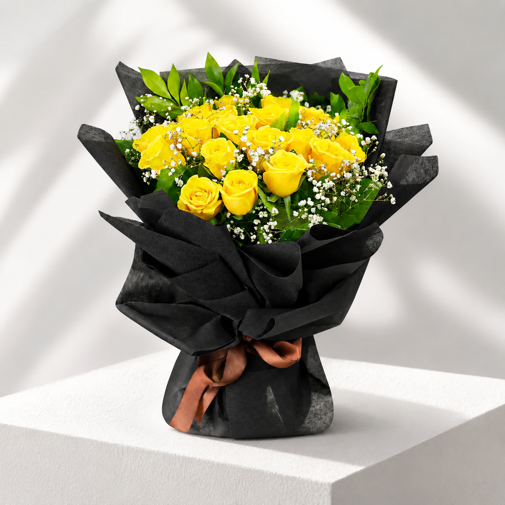 25 Yellow Roses Bouquet – Joyful Moments