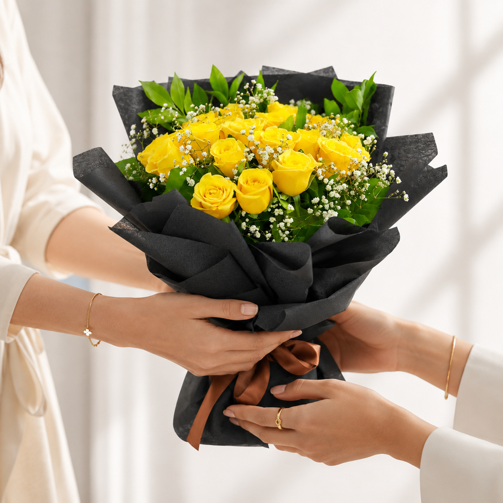 25 Yellow Roses Bouquet – Joyful Moments