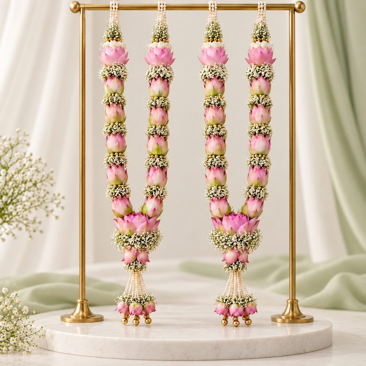 Blush Lotus Statement Pearl Varmala