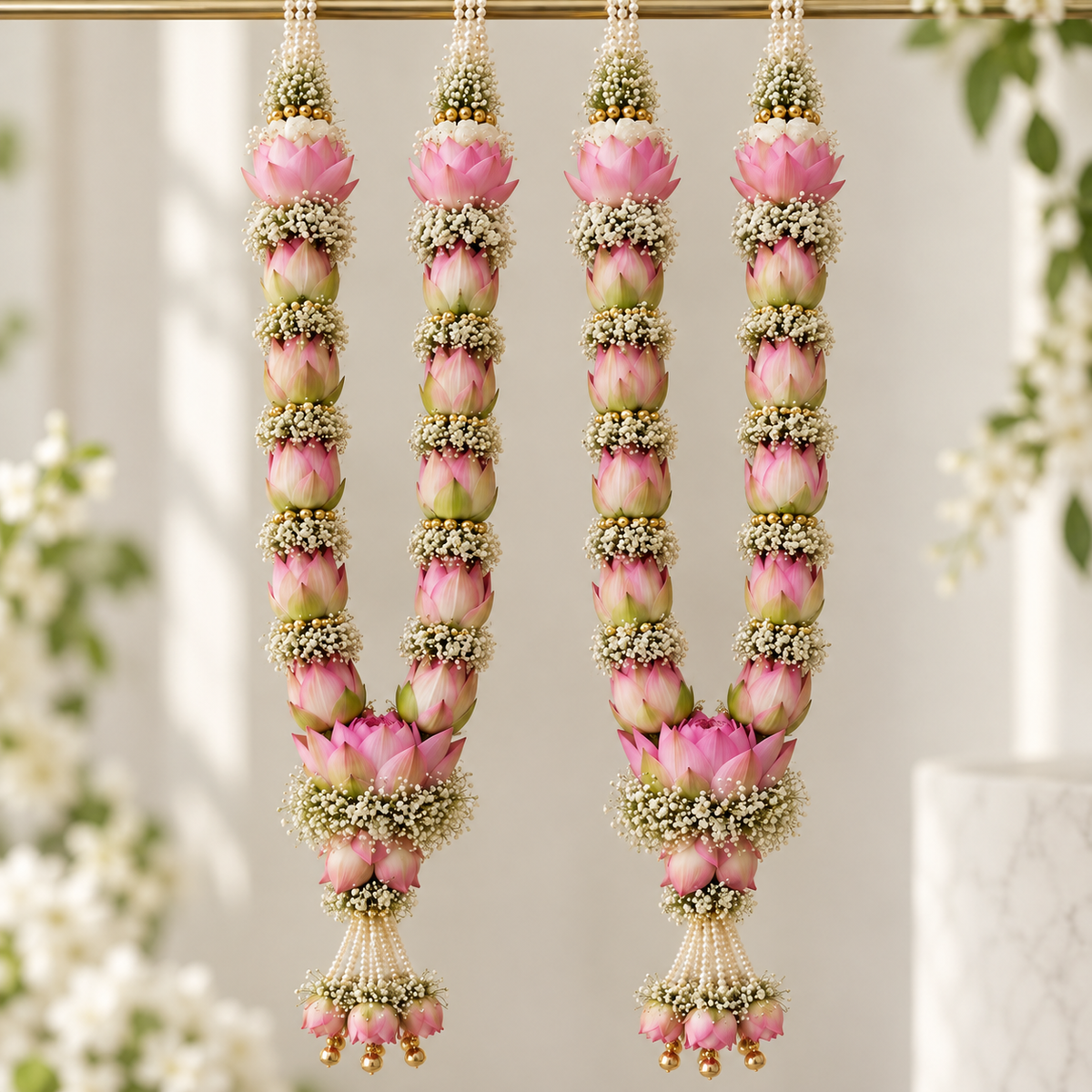 Blush Lotus Statement Pearl Varmala
